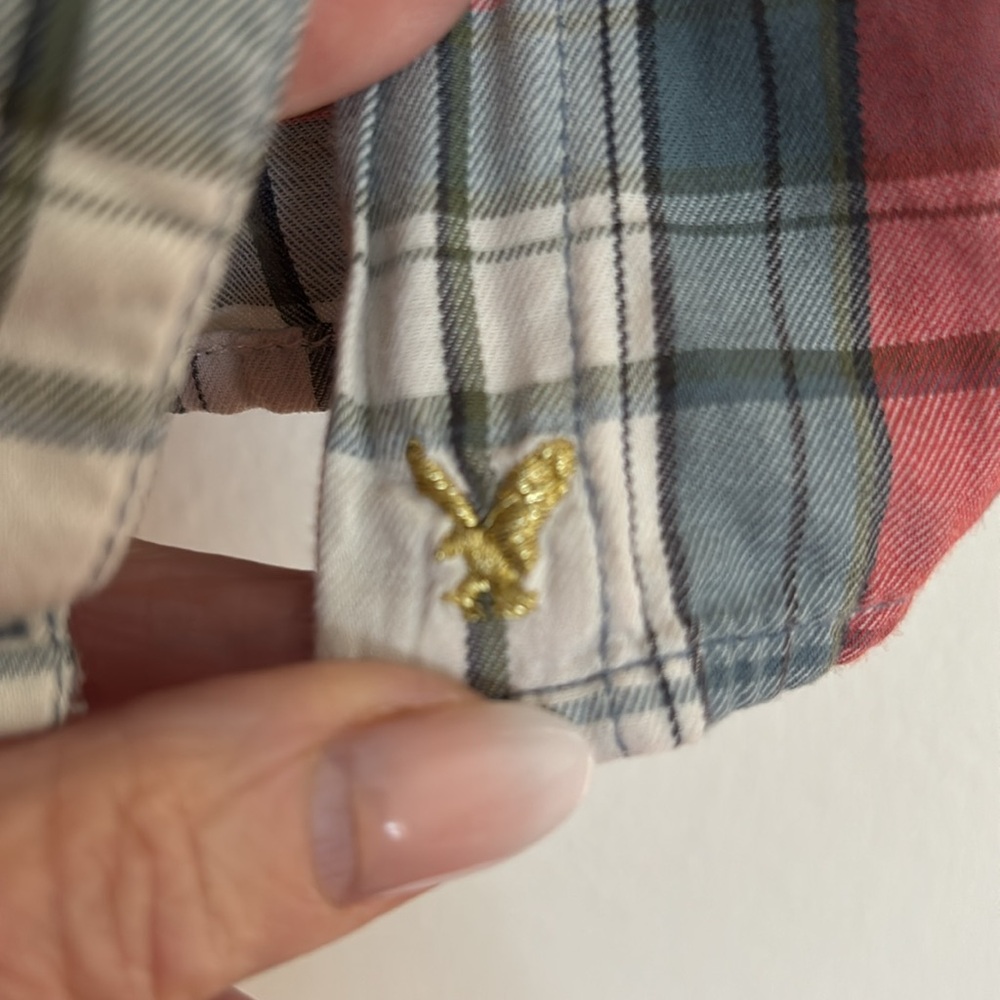 American Eagle Outfitters Plaid Button-Up Shirt - Size 8 - Picture 4 of 10